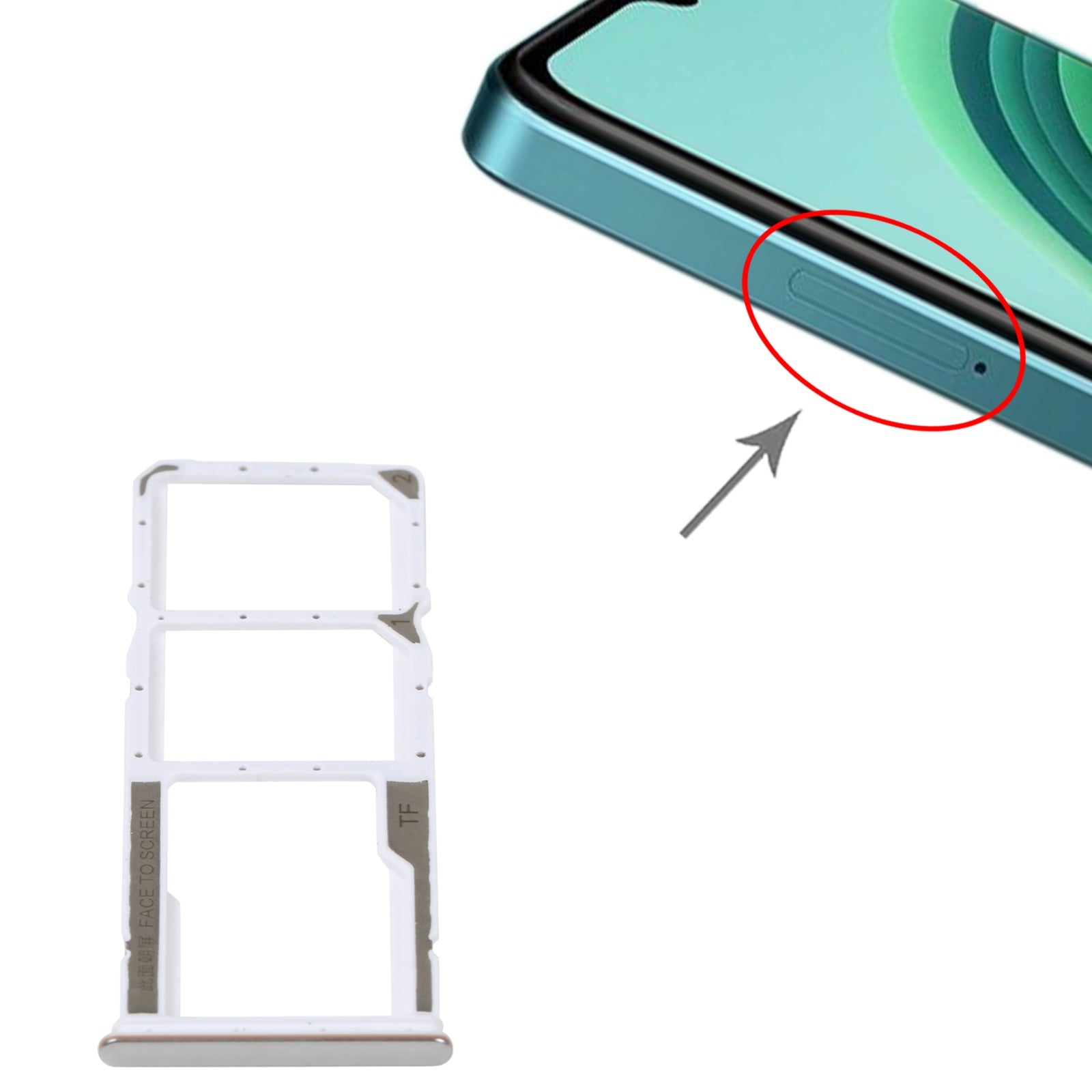 SIM Holder Tray Micro SIM / Micro SD Xiaomi Redmi Note 11E Silver