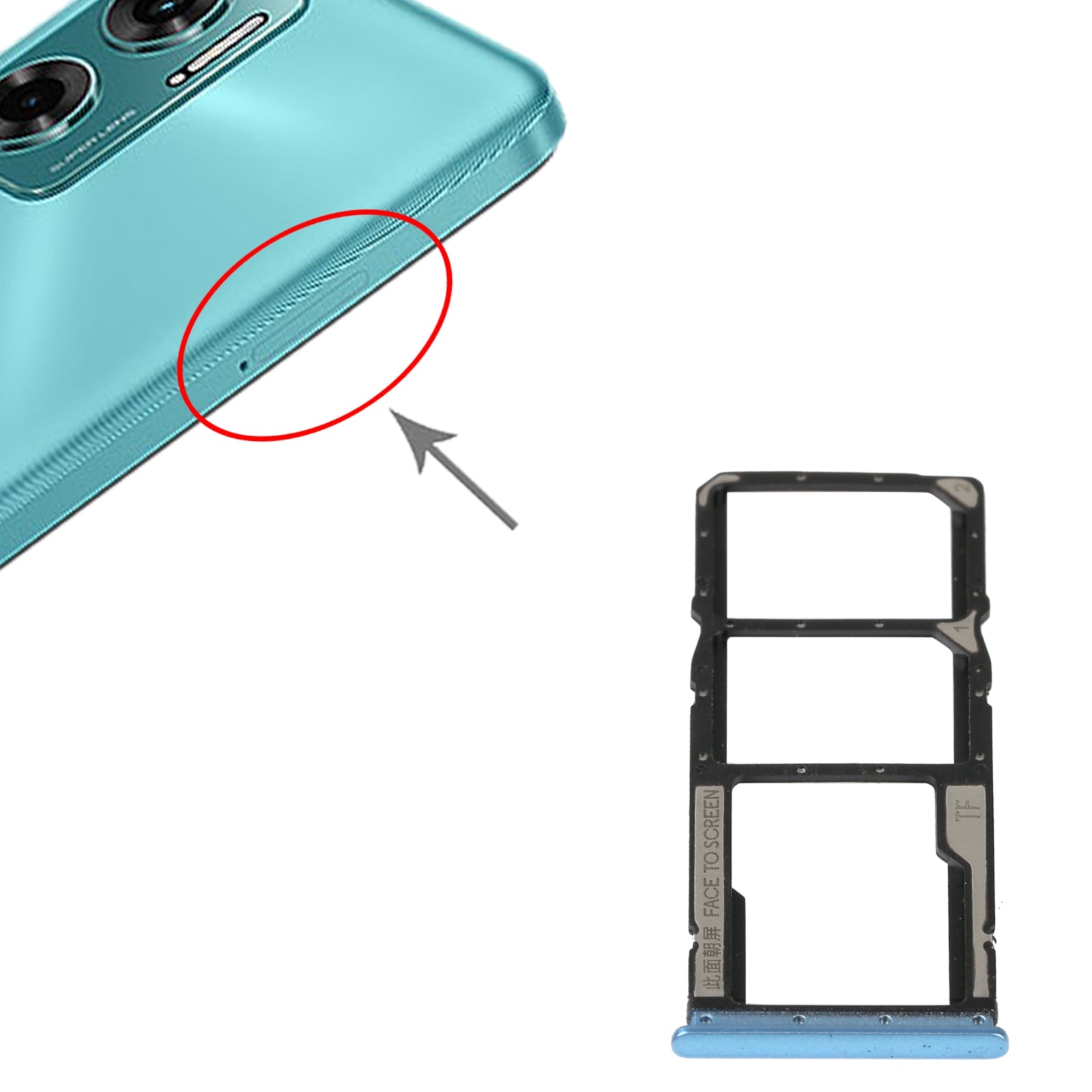 Bandeja Porta SIM Micro SIM / Micro SD Xiaomi Redmi 10 5G Azul