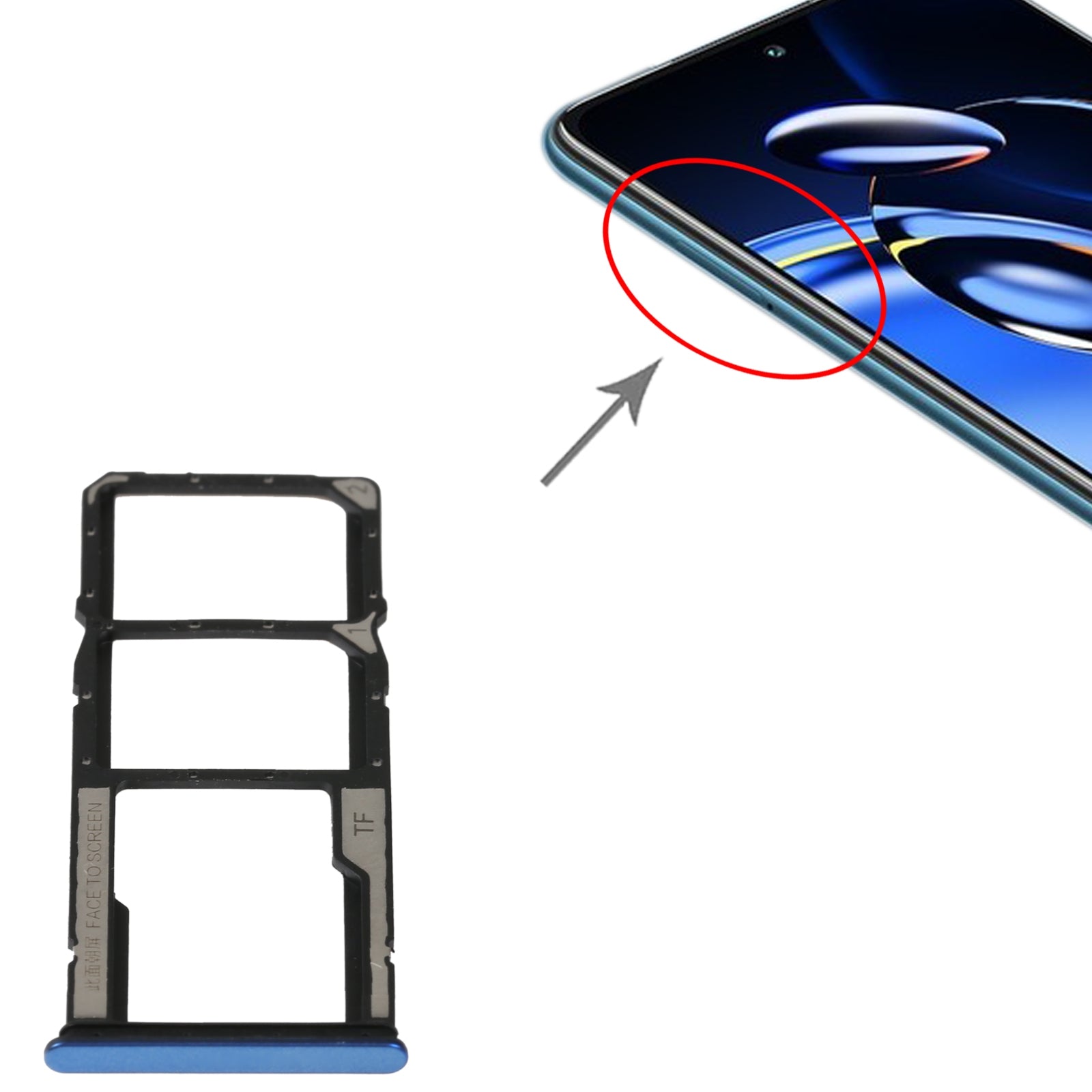 Bandeja Porta SIM Micro SIM / Micro SD Xiaomi Redmi Note 11SE Azul