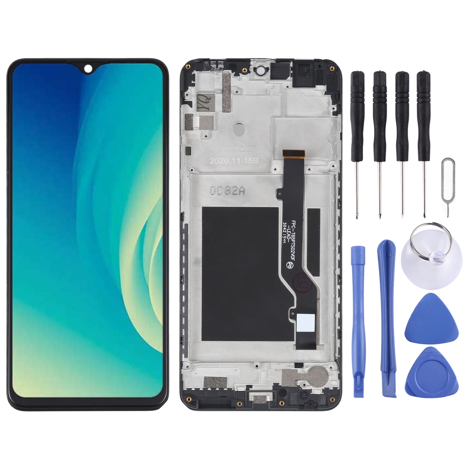 Pantalla Completa LCD + Tactil + Marco ZTE Blade A7S 2020 A7020 Negro