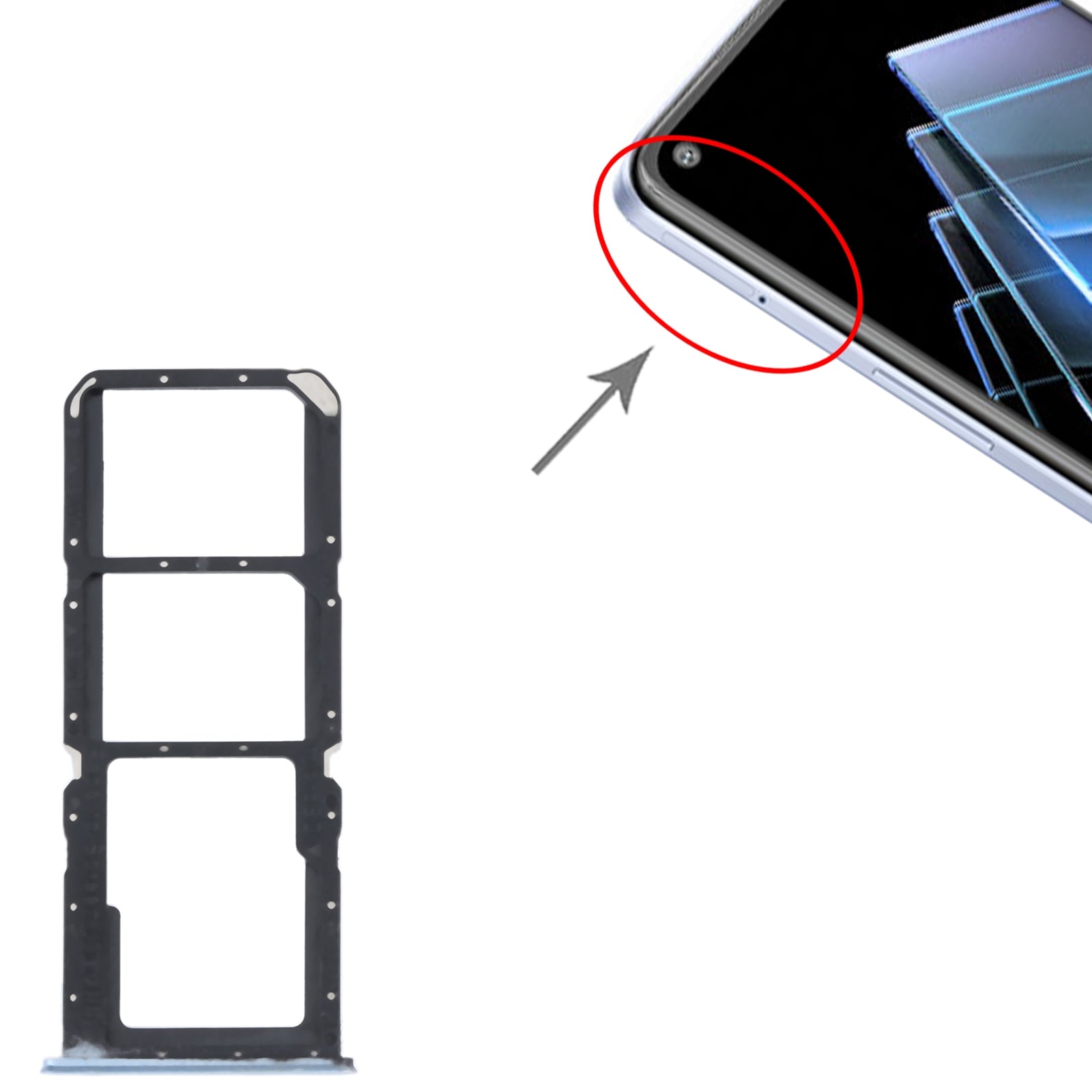 Bandeja Porta SIM / Micro SD Oppo K9x Azul