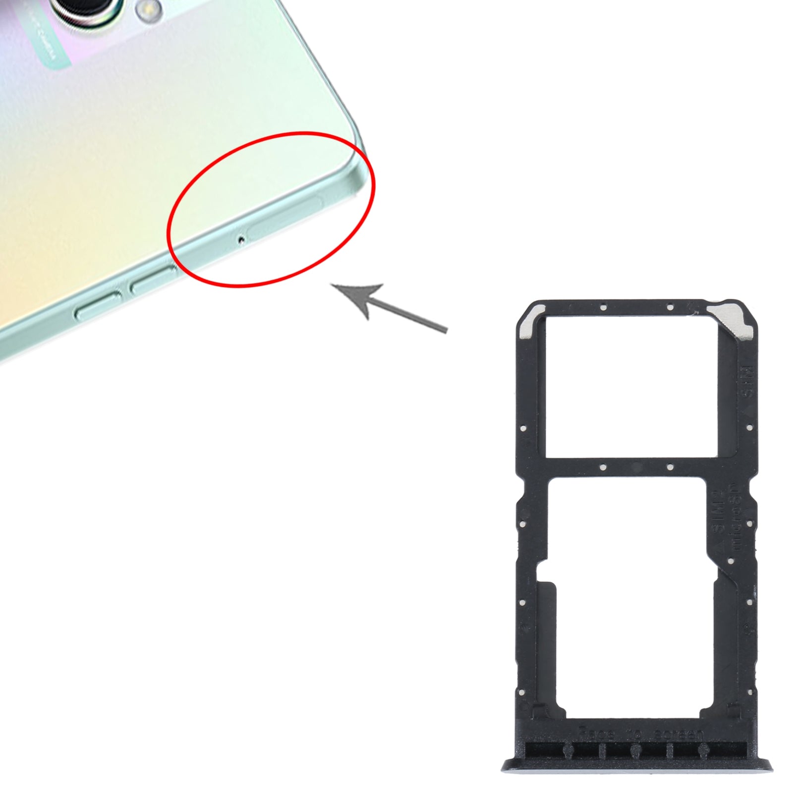 SIM / Micro SD Tray Oppo A96 Black