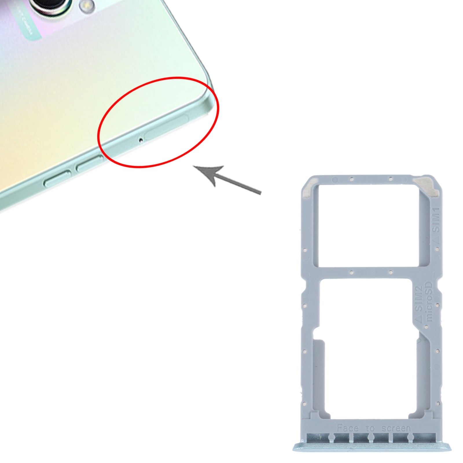 SIM / Micro SD Tray Oppo A96 Green