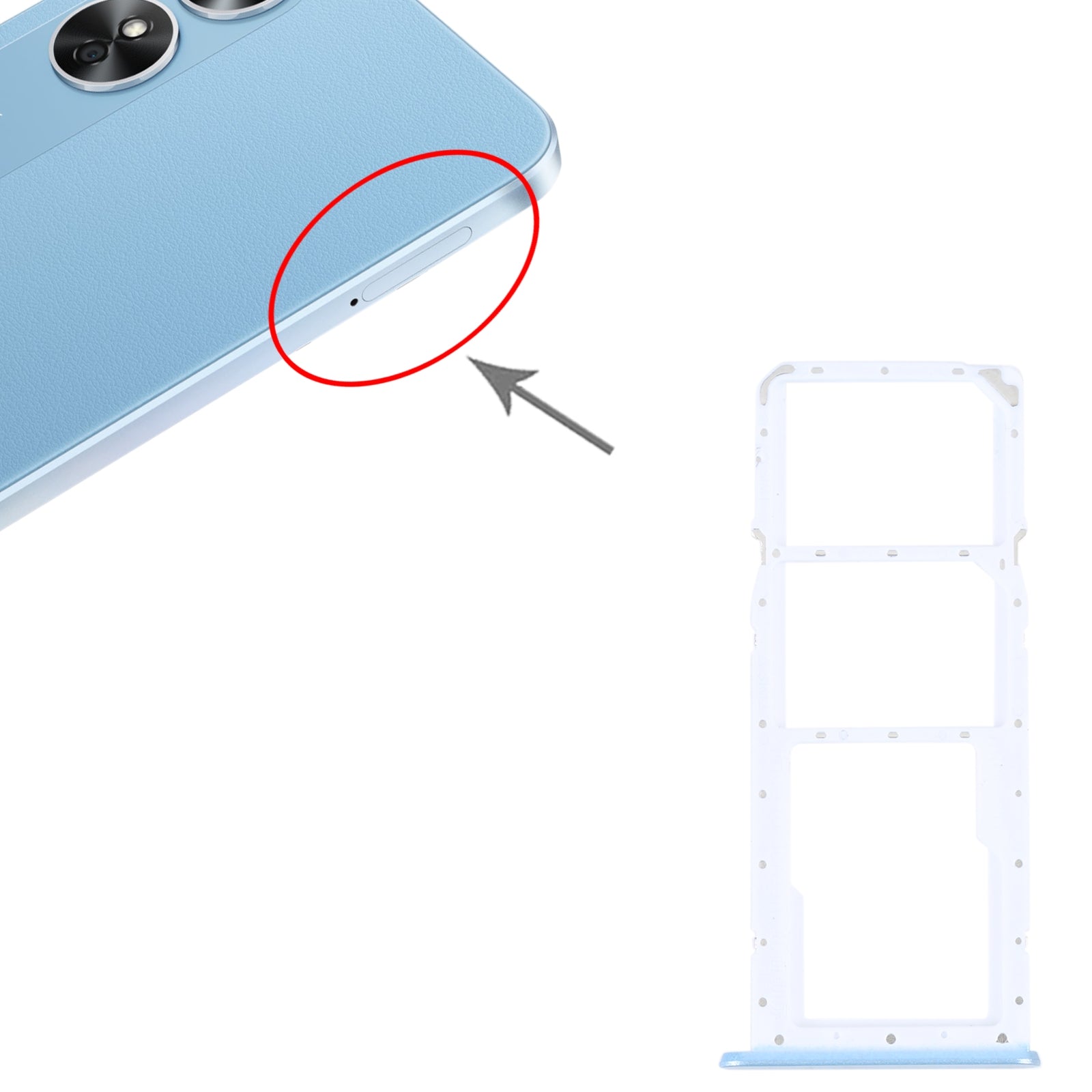 Bandeja Porta SIM / Micro SD Oppo A17 Azul