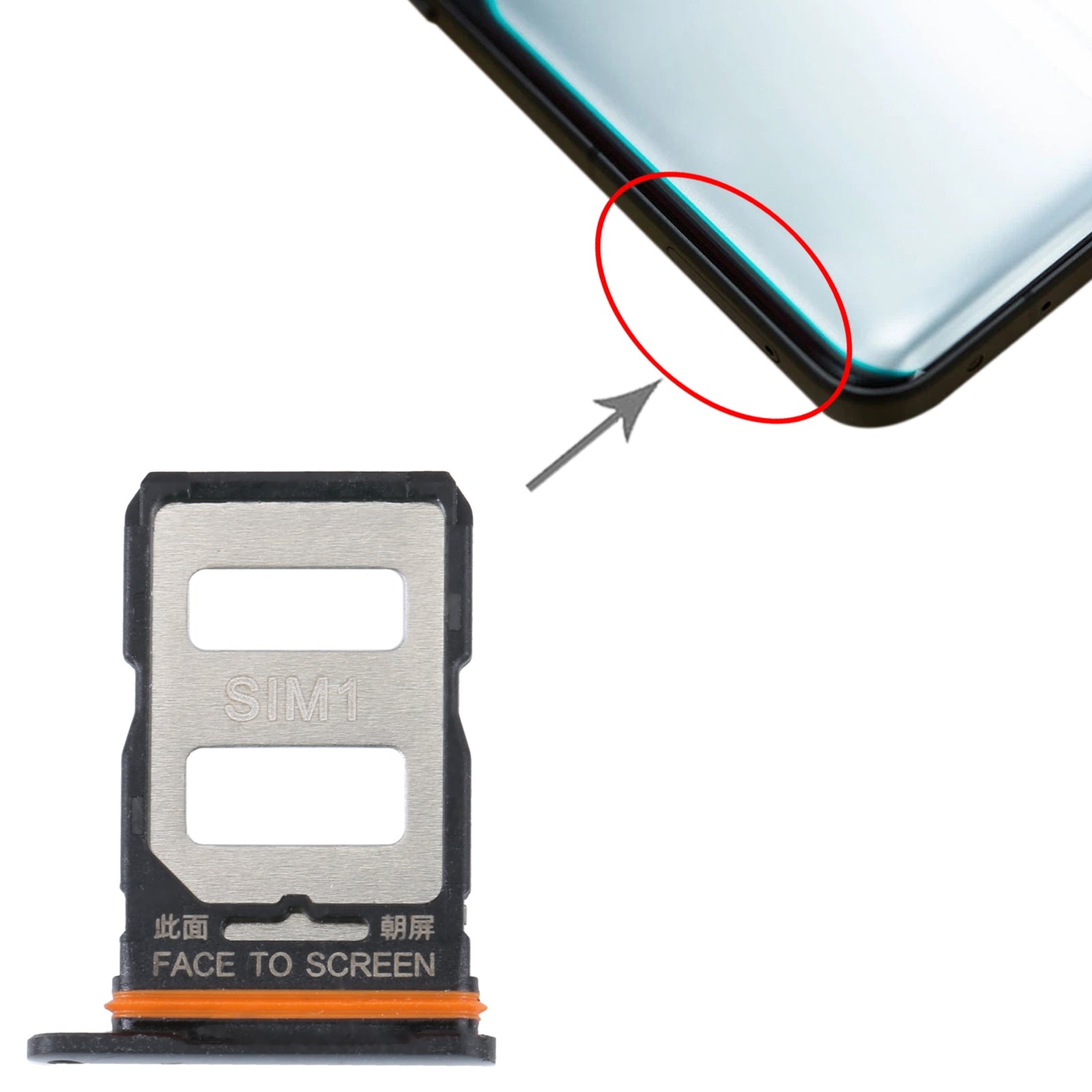SIM Holder Tray DUAL SIM Xiaomi Redmi K50 Ultra Black