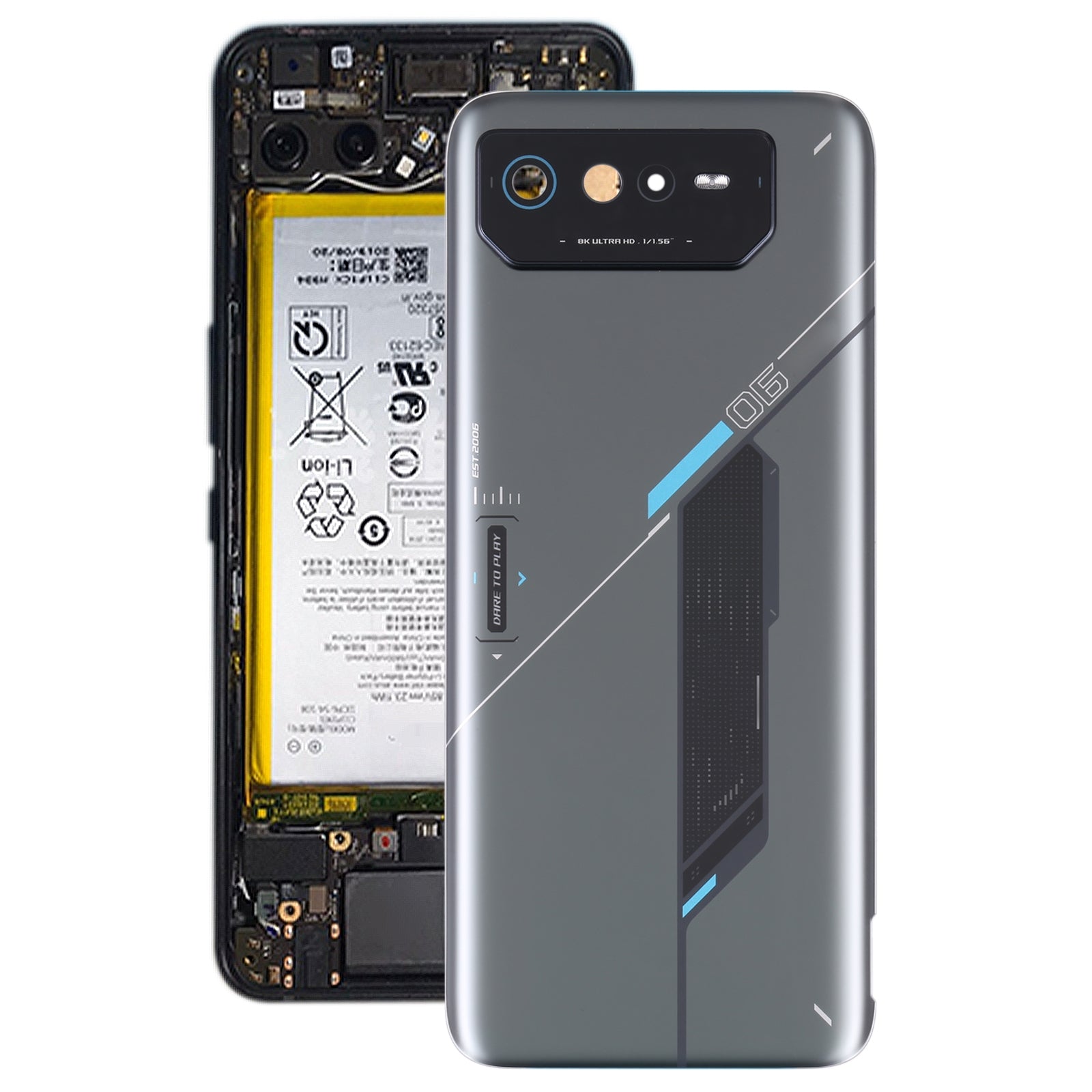 Tapa Bateria Back Cover Asus Rog Phone 6 AI2201-C AI2201-F Gris