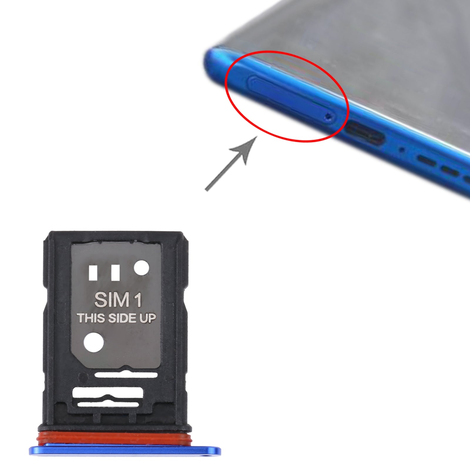 Tiroir SIM/Micro SD TCL 10 Plus Bleu