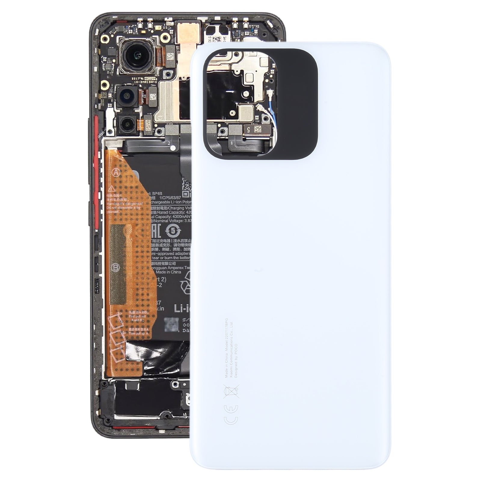 Cache Batterie Cache Arrière Xiaomi Poco M5s Blanc