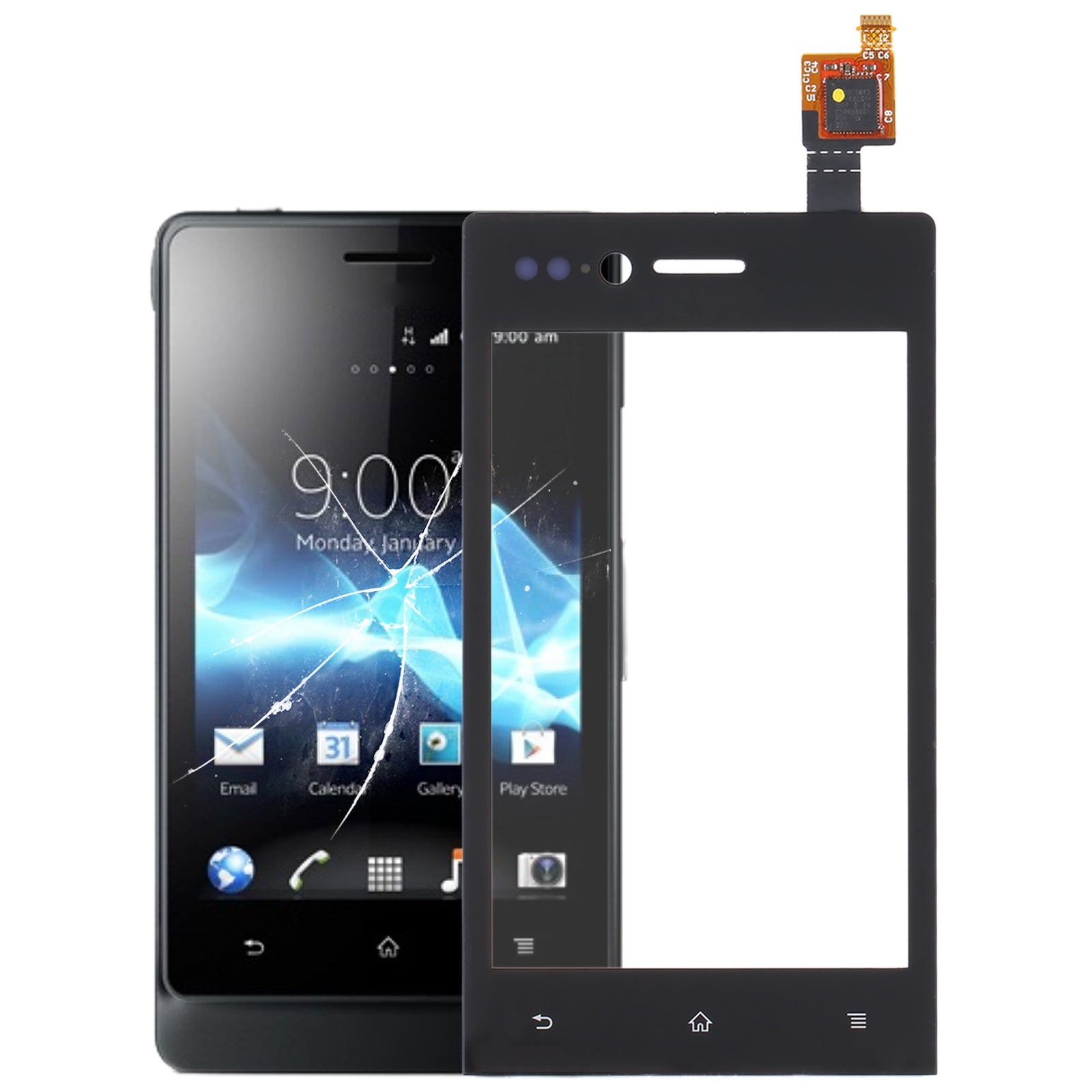 Touch Screen Digitizer Sony Xperia miro / ST23i Black