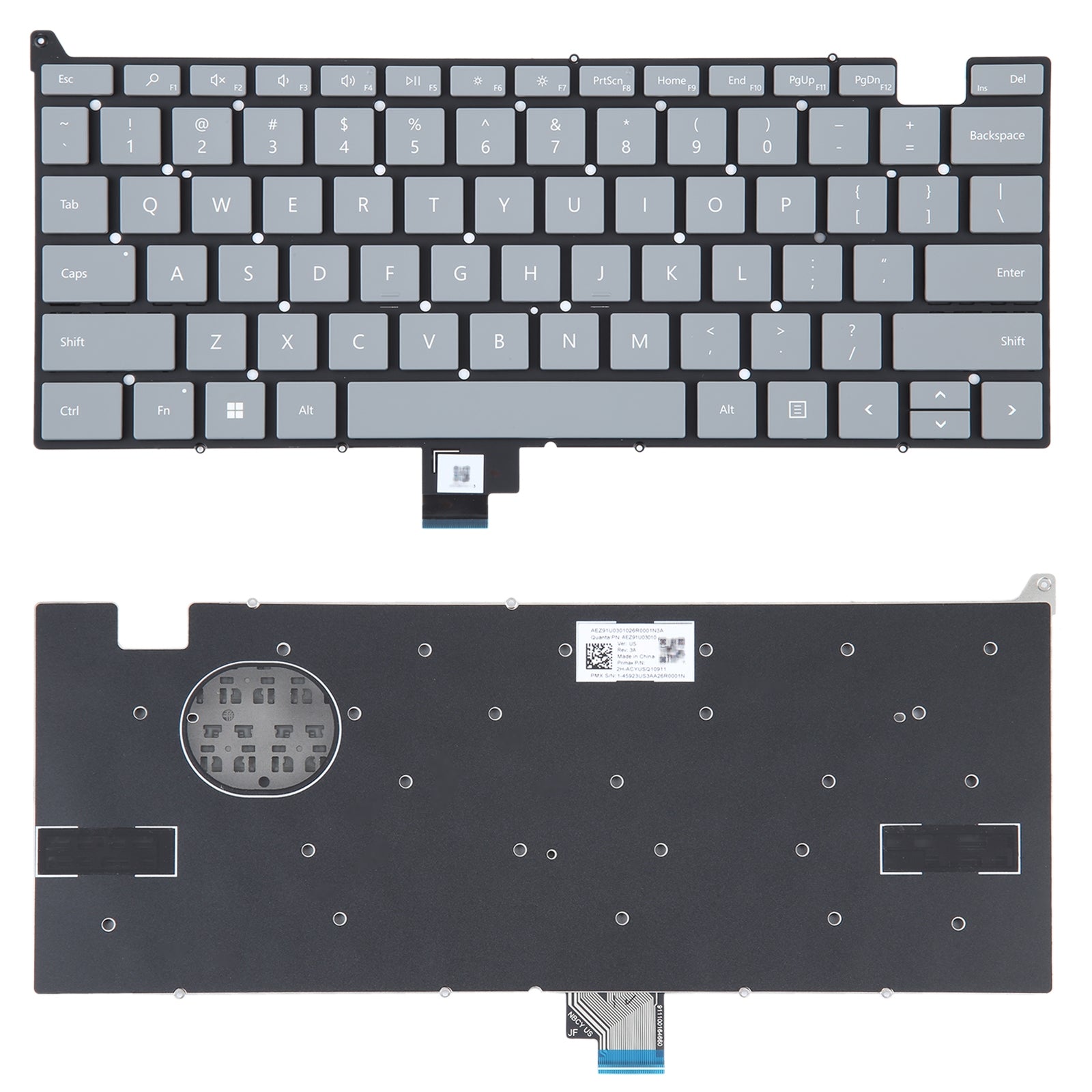 US Version Keyboard Microsoft Surface Laptop Go 1934 Gray without Button