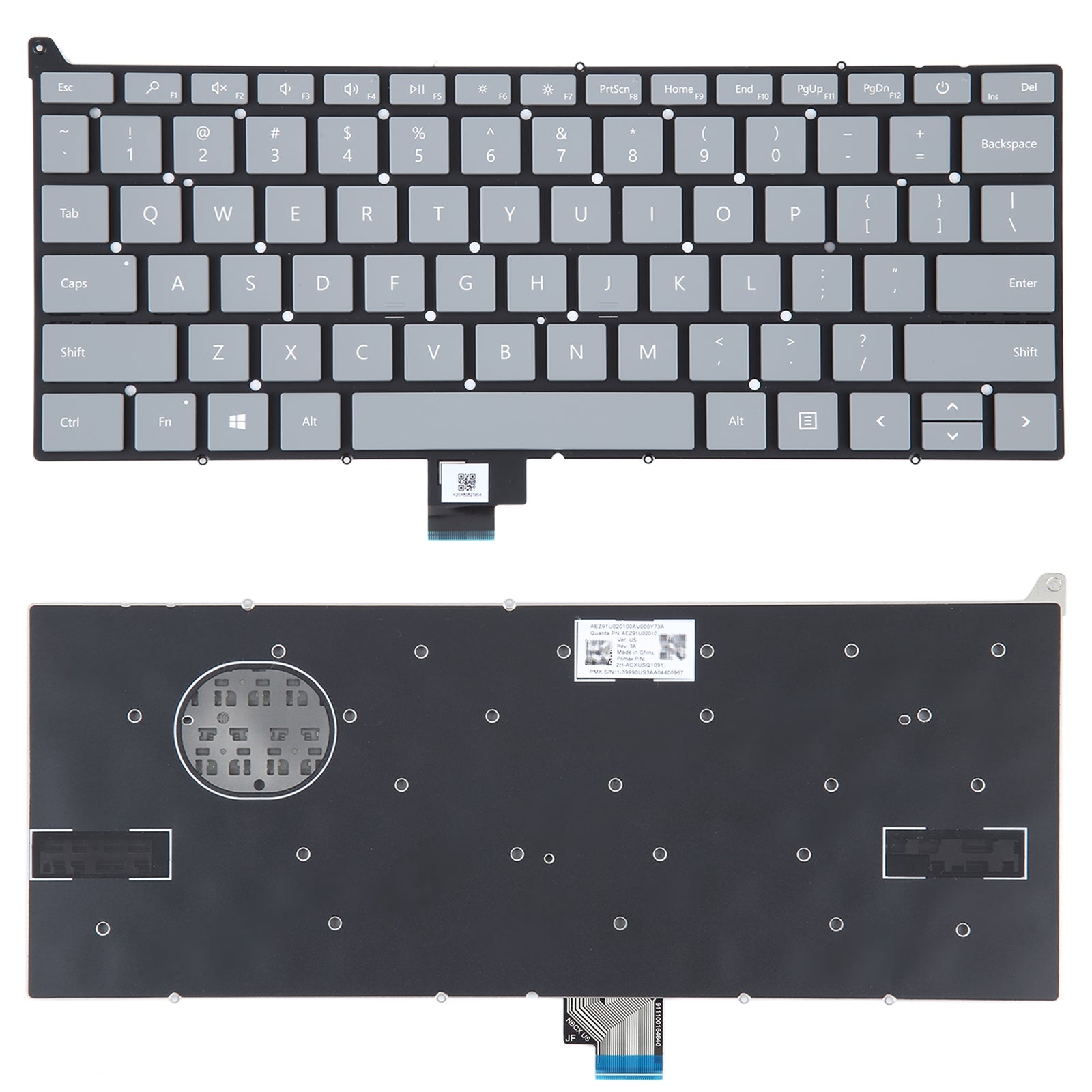 US Version Keyboard Microsoft Surface Laptop Go 1934 Gray with Button