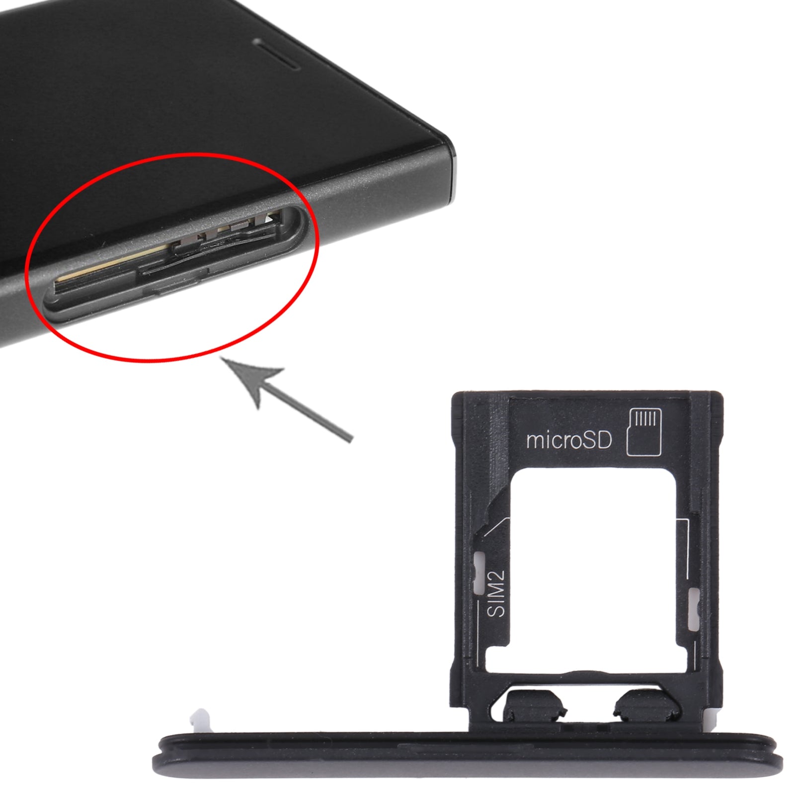 Bandeja Porta SIM / Micro SD Sony Xperia XZ1 Compact Negro