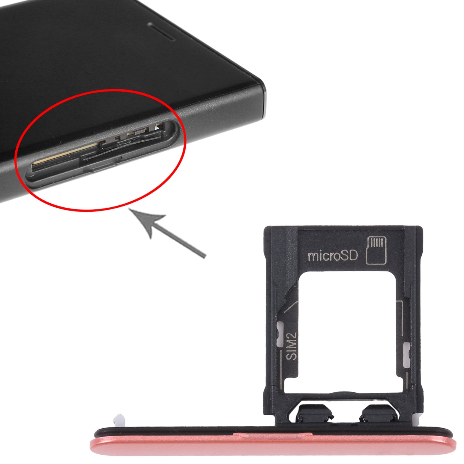 Bandeja Porta SIM / Micro SD Sony Xperia XZ1 Compact Naranja