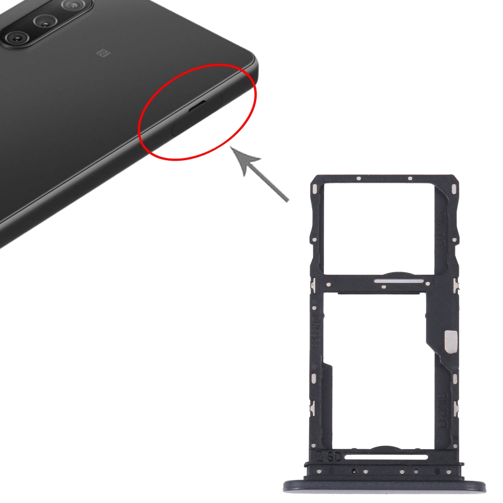 Tiroir SIM / Micro SD Sony Xperia 10 IV Noir