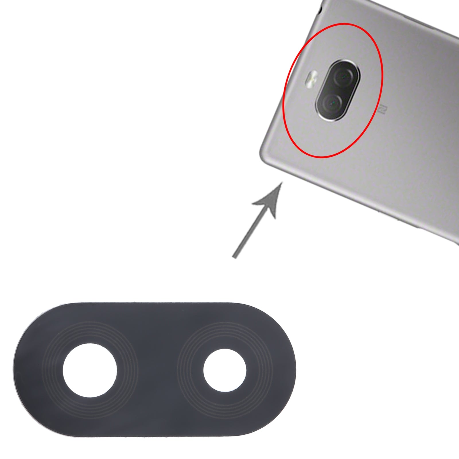 Couvercle de l'objectif de la caméra arrière (verre uniquement) Sony Xperia 10