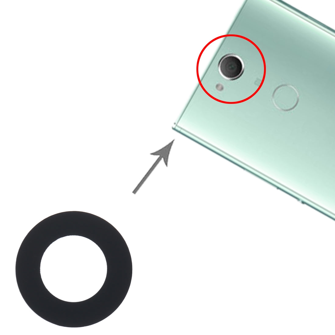 Couvercle de l'objectif de la caméra arrière (verre uniquement) Sony Xperia XA2
