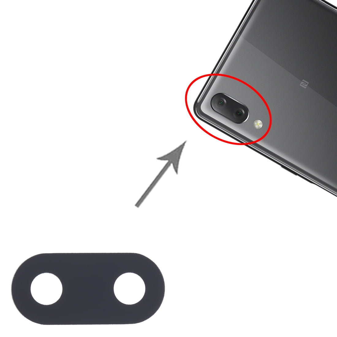 Couvercle de l'objectif de la caméra arrière (verre uniquement) Sony Xperia L3