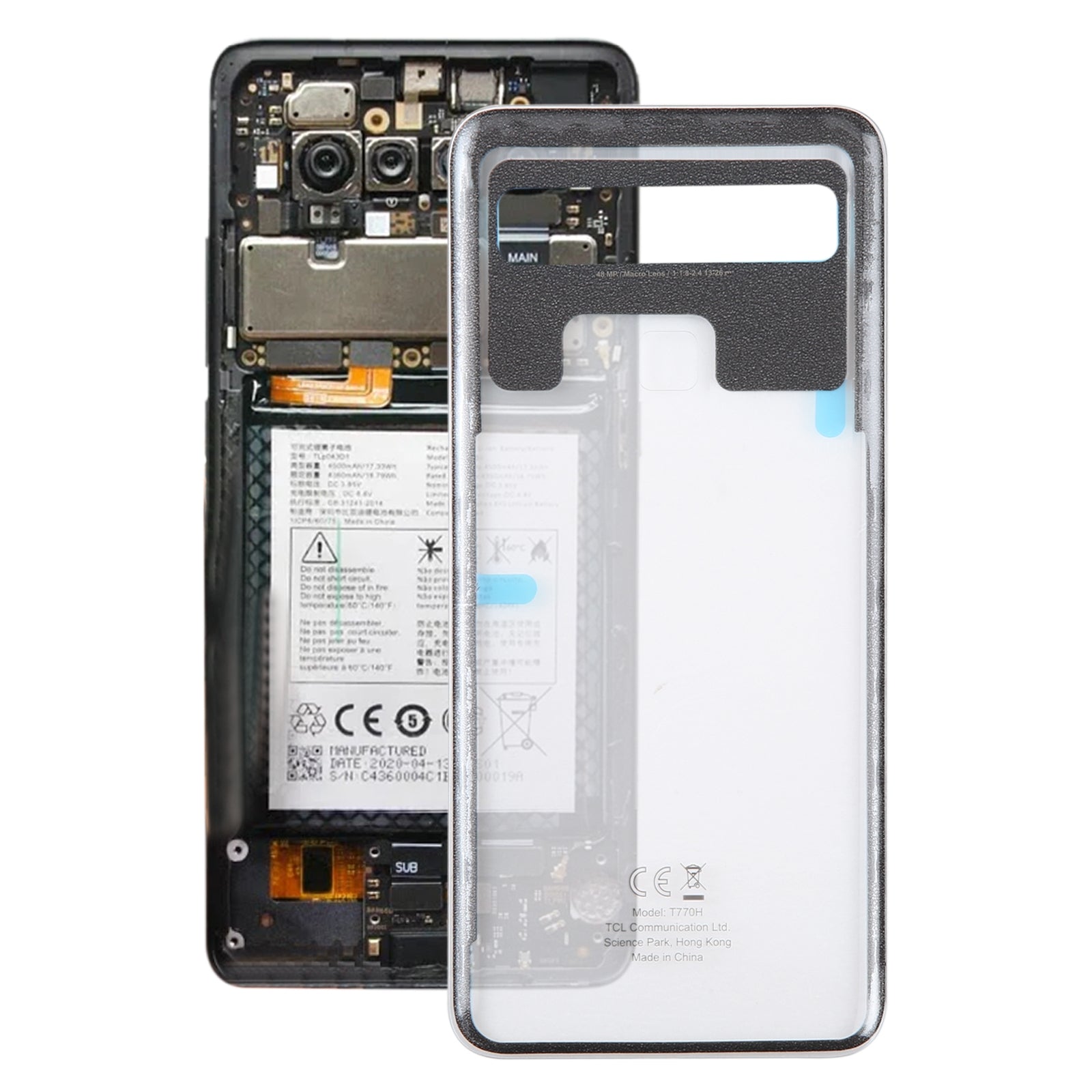 Battery Cover Back Cover TCL 10L T770H Transparent
