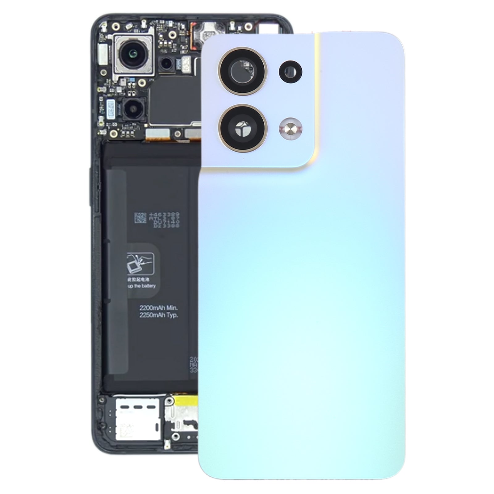 Tapa Bateria Back Cover + Lente Camara Trasera Oppo Find X5 Lite Azul