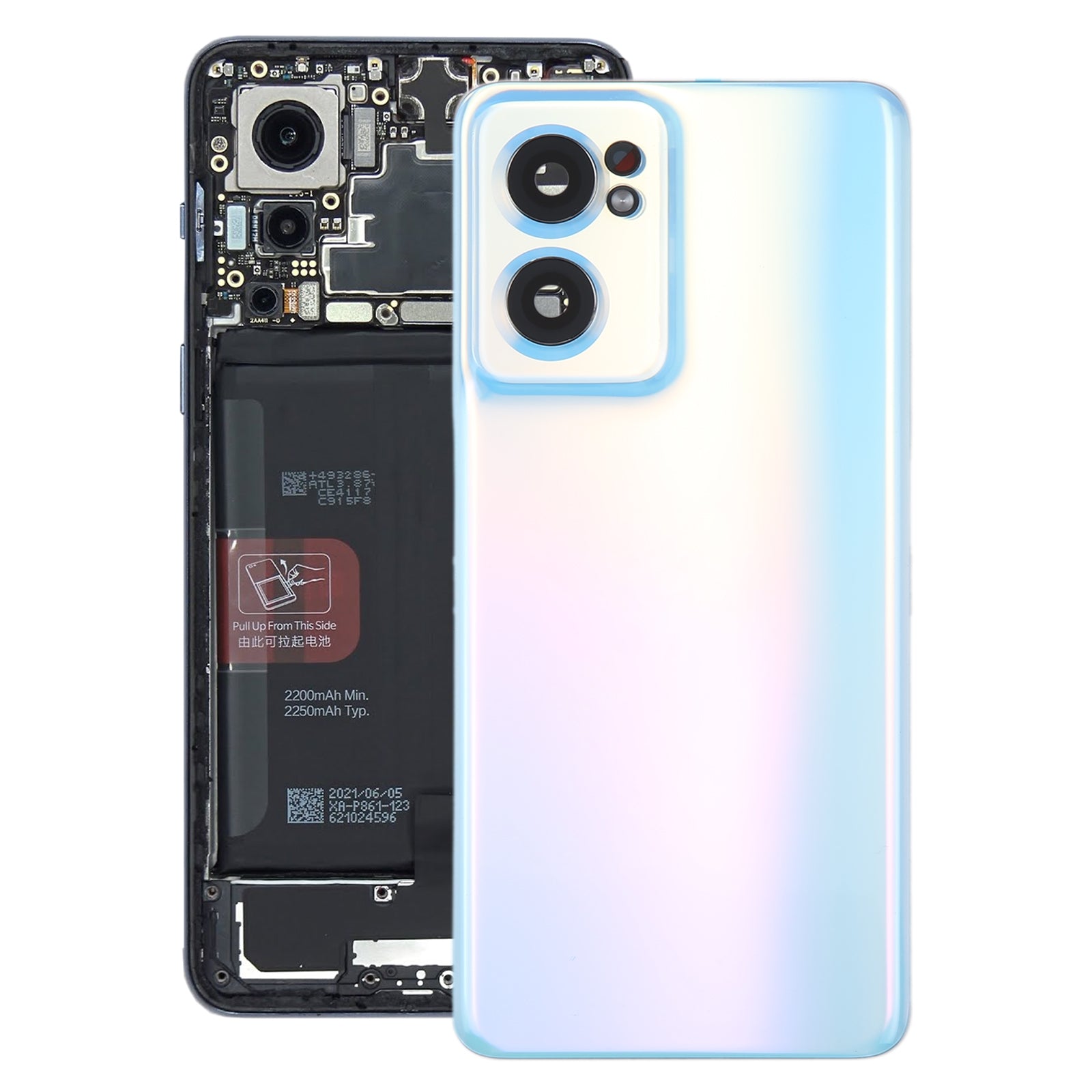 Battery Cover Back Cover + Rear Camera Lens OnePlus Nord CE 2 5G White