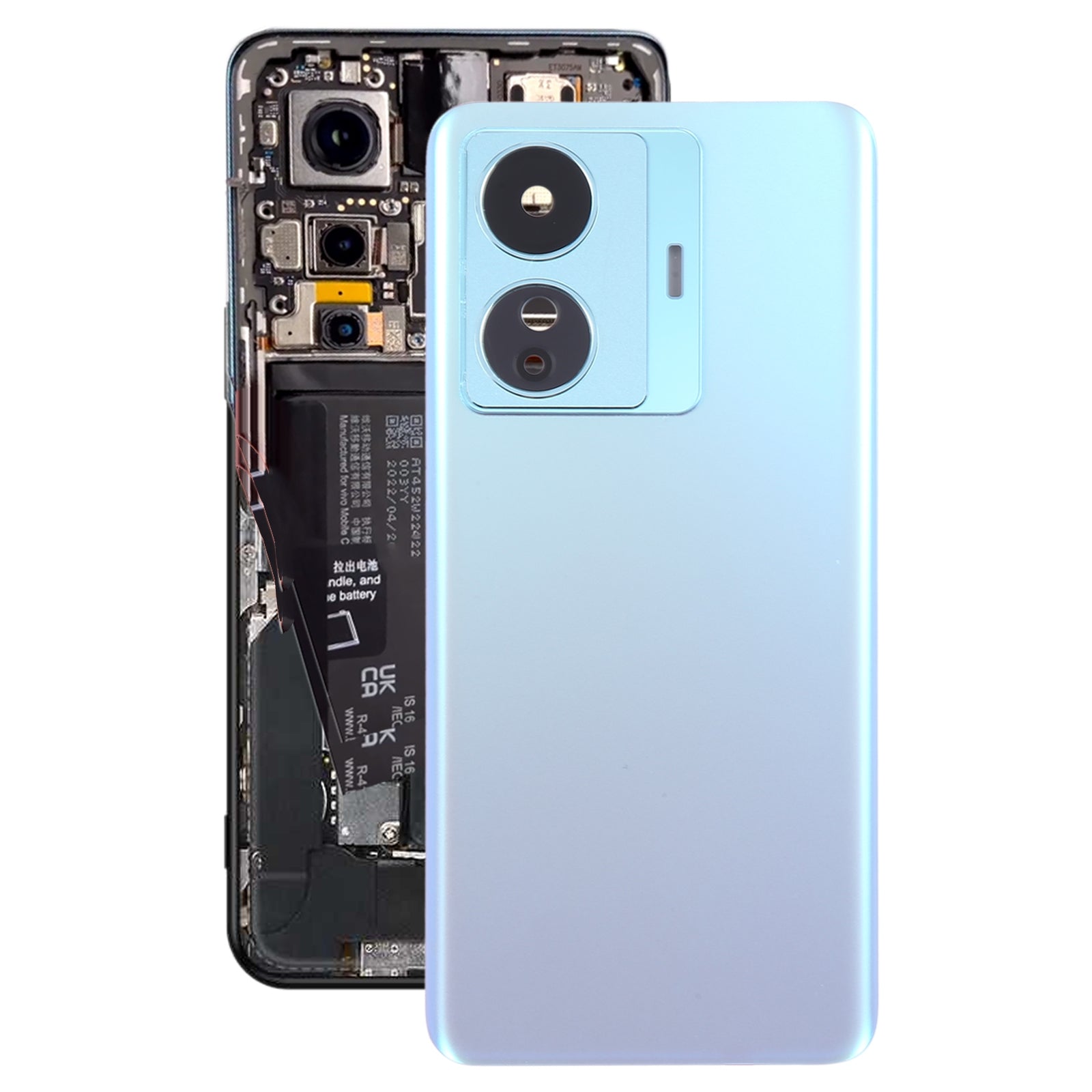 Cache Batterie Cache Arrière + Objectif Caméra Arrière Vivo S15e Bleu