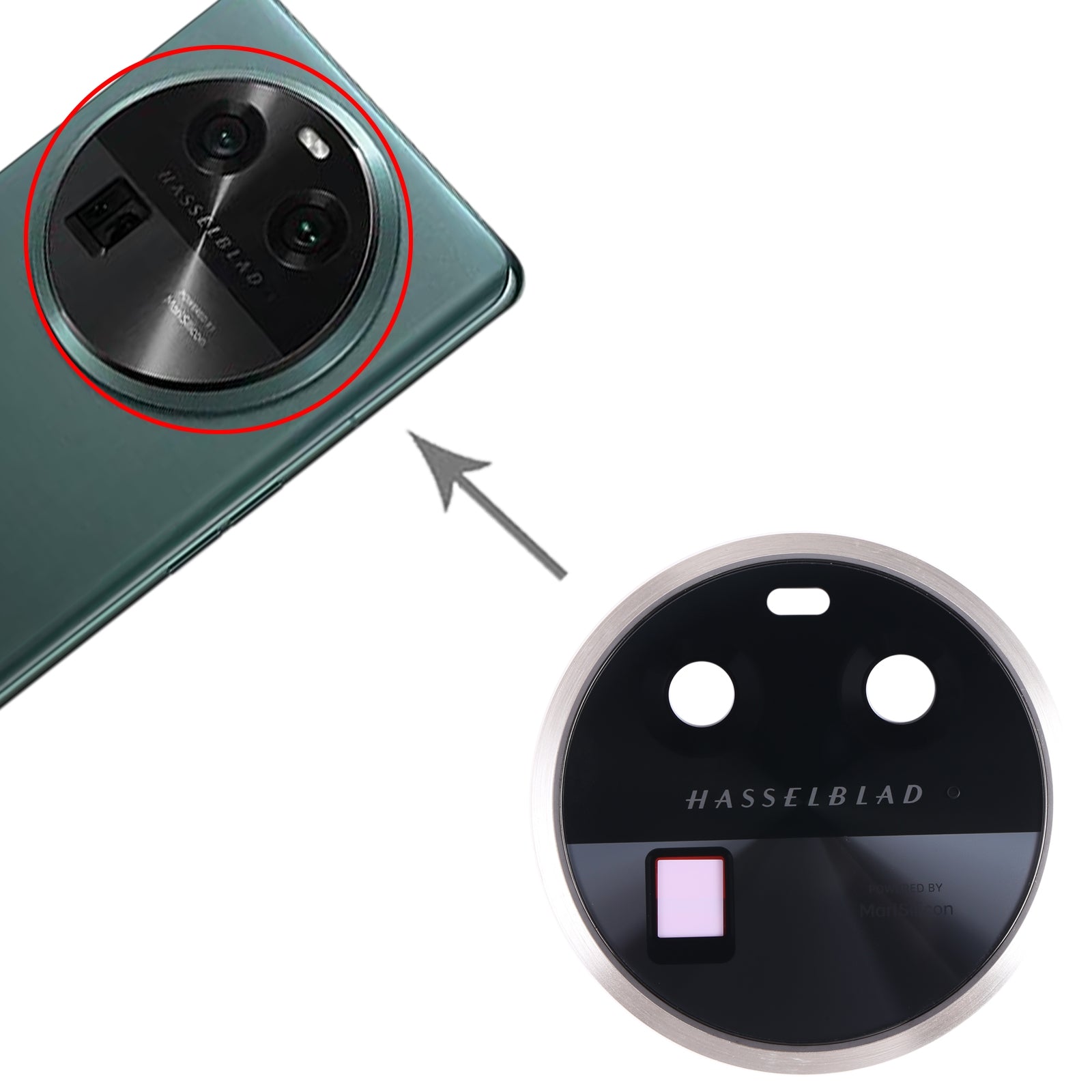 Cache objectif de caméra arrière Oppo Find X6 Or
