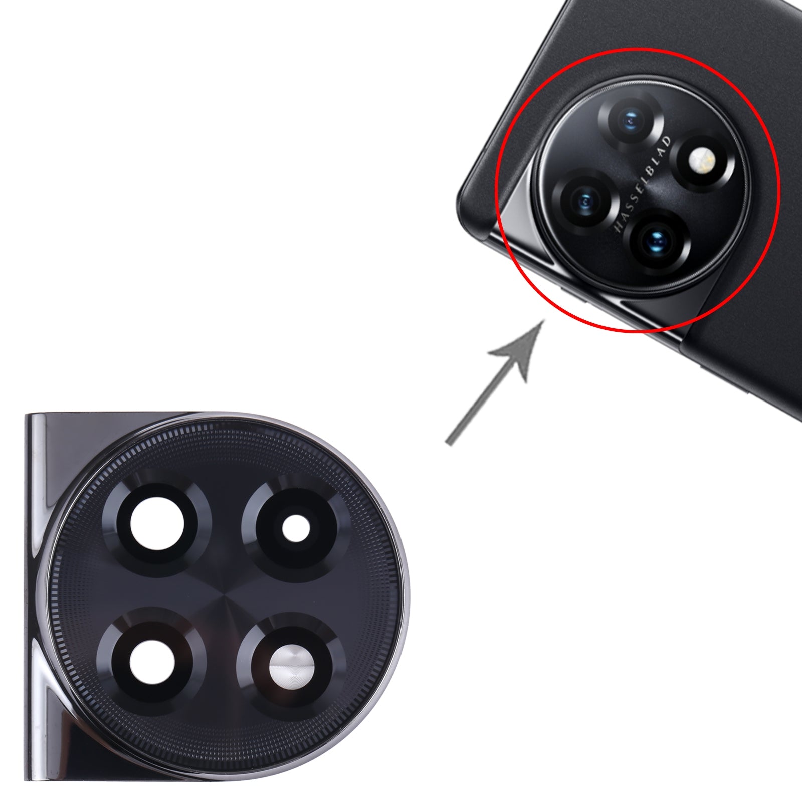 Cache Objectif de Caméra Arrière OnePlus 11R / Ace 2 Noir