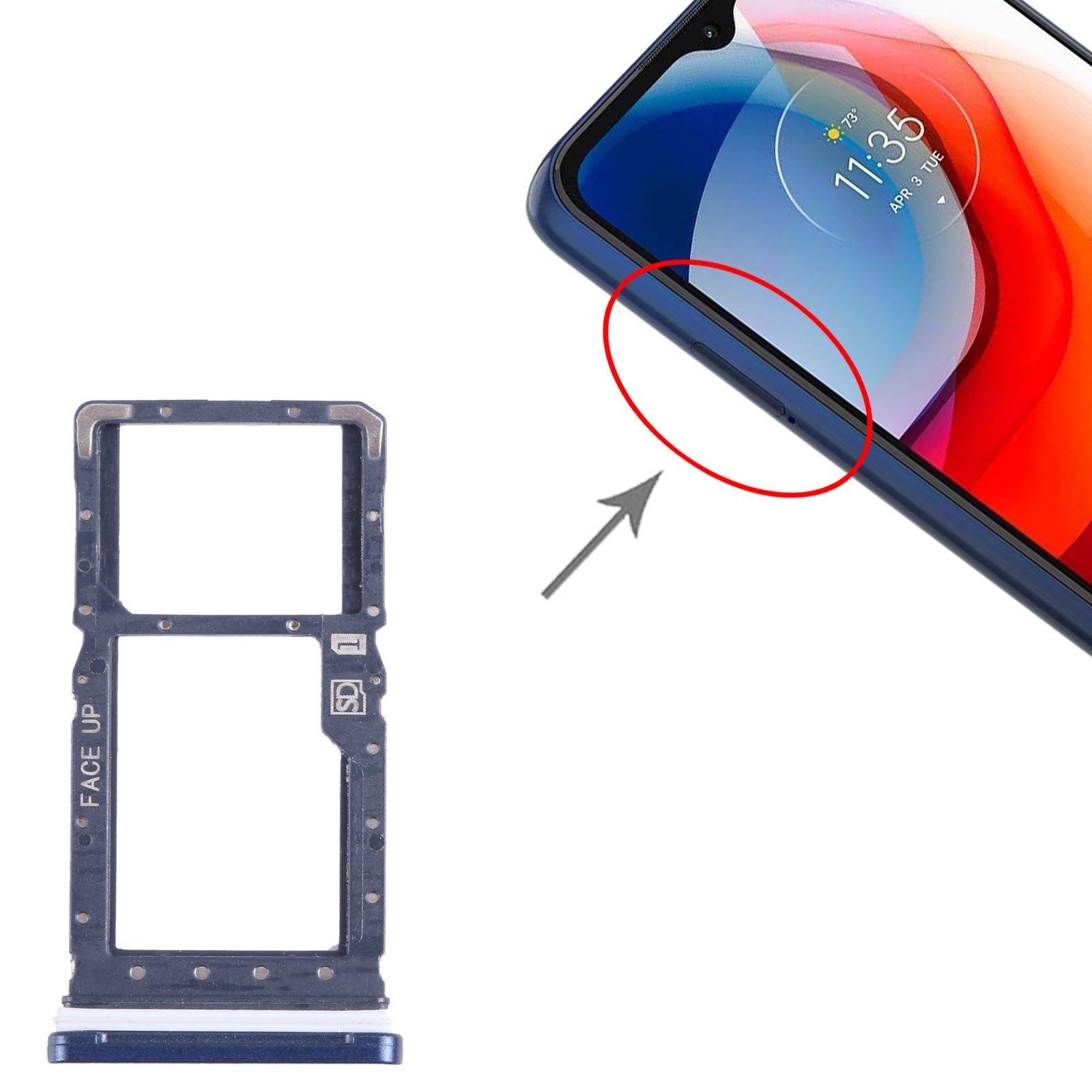 SIM / Micro SD Holder Tray Motorola Moto G Play 2021 Blue