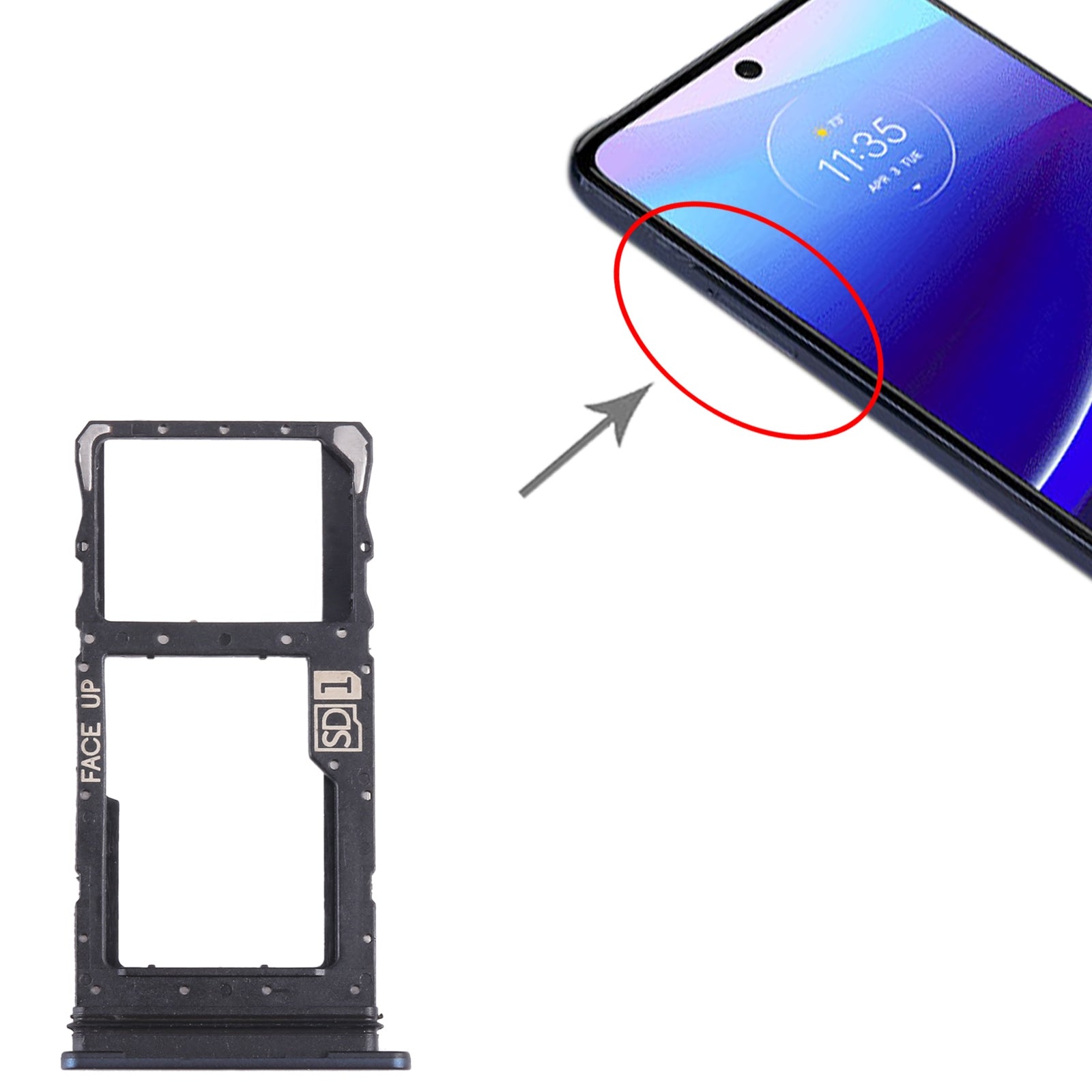 Bandeja Porta SIM / Micro SD Motorola Moto G Stylus 5G 2022 Azul