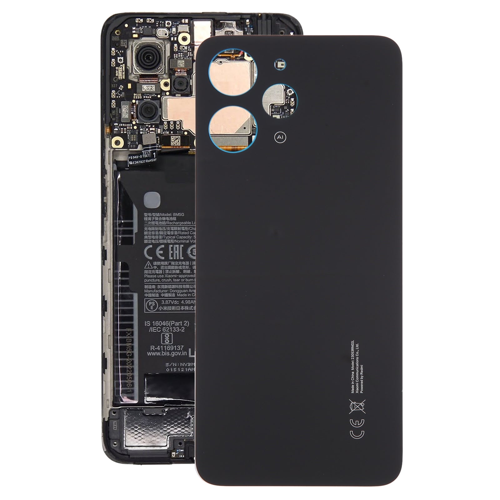 Tapa Bateria Back Cover Xiaomi Redmi 12 4G Negro