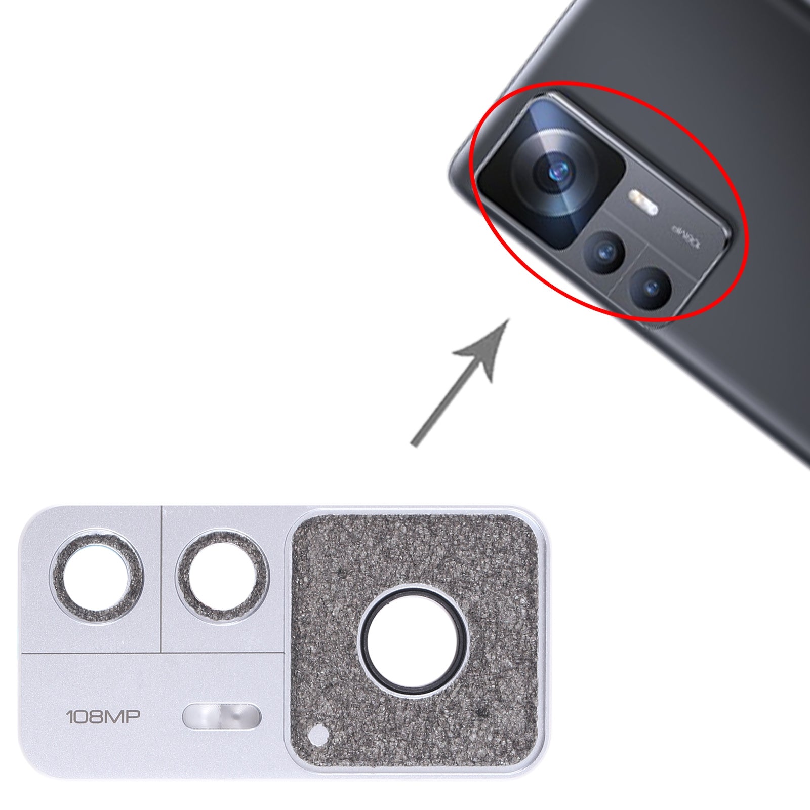 Xiaomi 12T Rear Camera Lens Cover Silver