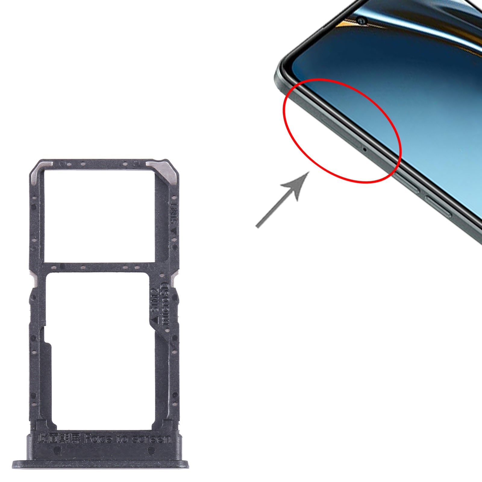 Bandeja Porta SIM / Micro SD OnePlus Nord CE 3 Lite 5G CPH2467 CPH2465 Gris