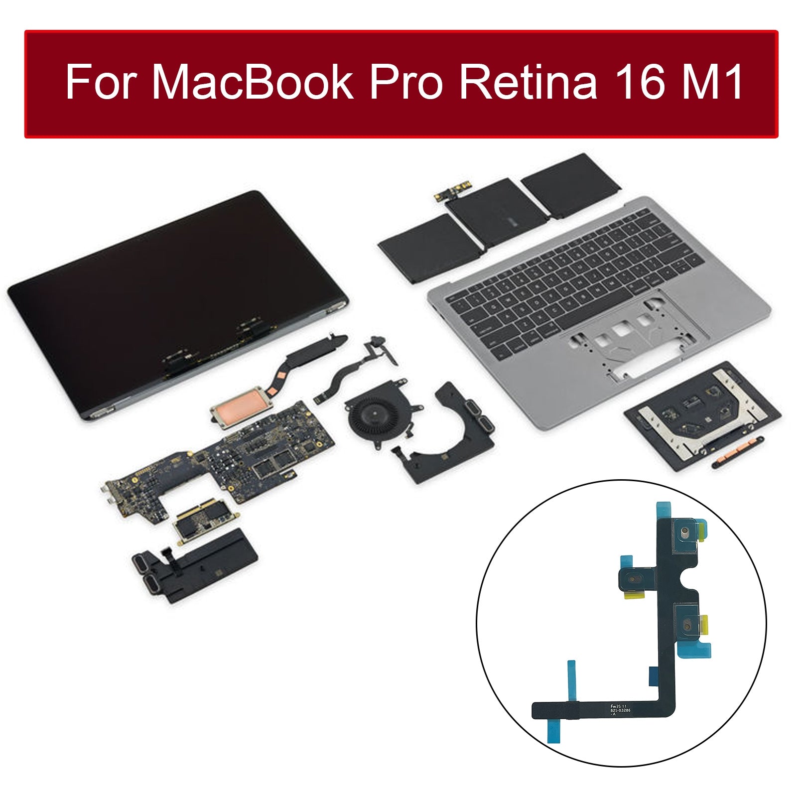 Microphone Flex MacBook Pro Retina 16 M1 A2485 EMC3651 2021