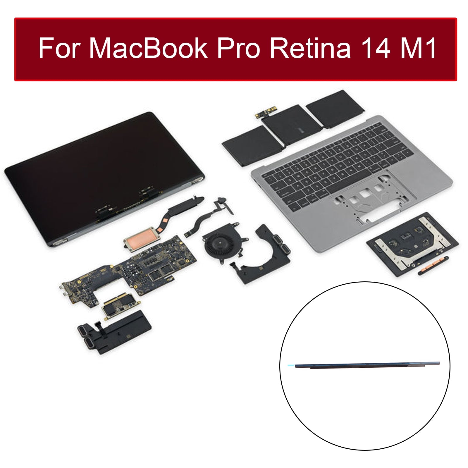 Cubierta del Eje Bisel Frontal MacBook Pro Retina 16 M1 A2485 EMC3651 2021
