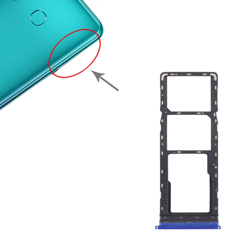 Plateau de carte SIM + SIM Tard Bandeil + plateau de carte Micro SD pour Infinix Hot 9 Pro (Bleu)