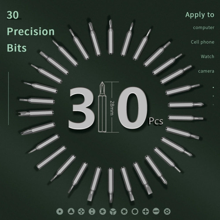 30 en 1 conjunto de Destornillador de Precisión (Verde)
