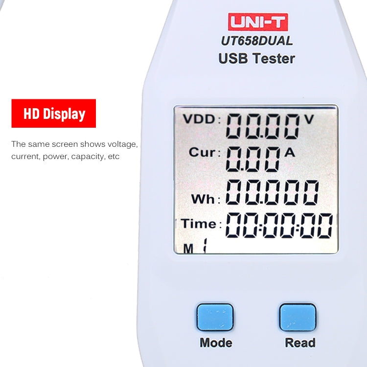 Testeur de voltmètre et ampèremètre USB UNI-T
