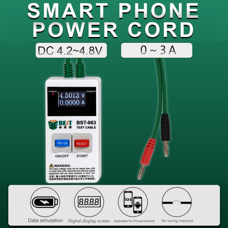 Meilleur câble de démarrage de test d'alimentation téléphonique BST-063 pour iPhone 6-X / Android