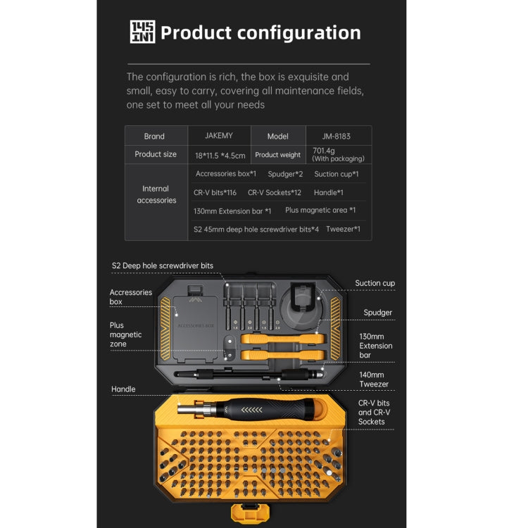 Kit de tournevis + outil de démontage réparation smartphone / tablette / PC  Jakemy 8183