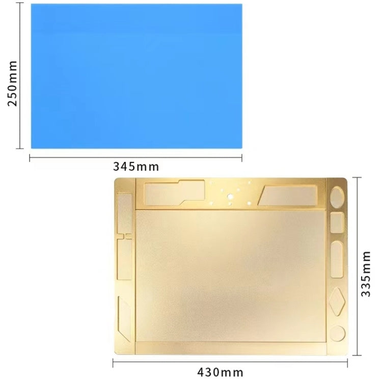 Aluminum Alloy Multifunction Microscope Work Base Electronic Bench Welding Blanket Blanket (Blue)