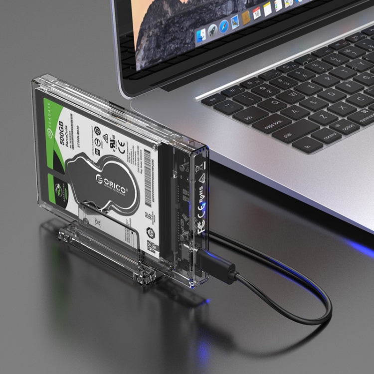 Transparent Enclosure for 2.5-inch 10 Gbps Hard Drive with Bracket