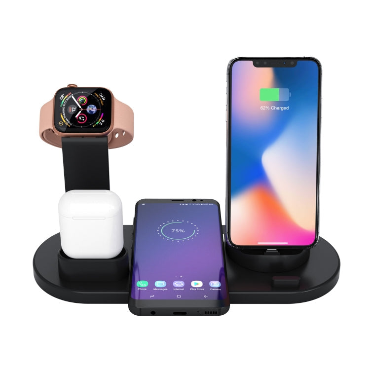 HQ-UD15 Rotatable Wireless Charging Dock with Holder for Phones / iWatches / AirPods (White)
