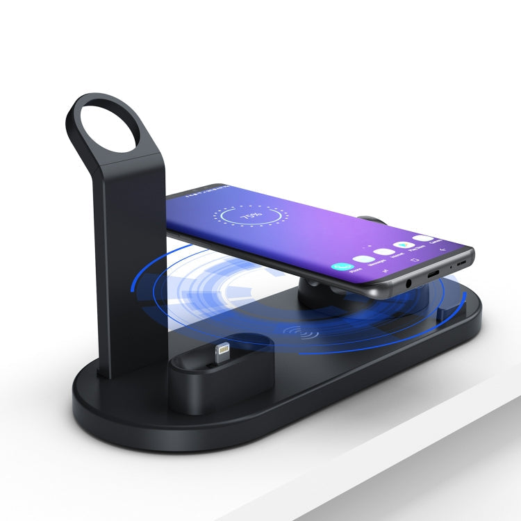 HQ-UD15 Rotatable Charging Dock with Holder for Mobile Phones / iWatches / AirPods Does Not Support Wireless Charging (Black)