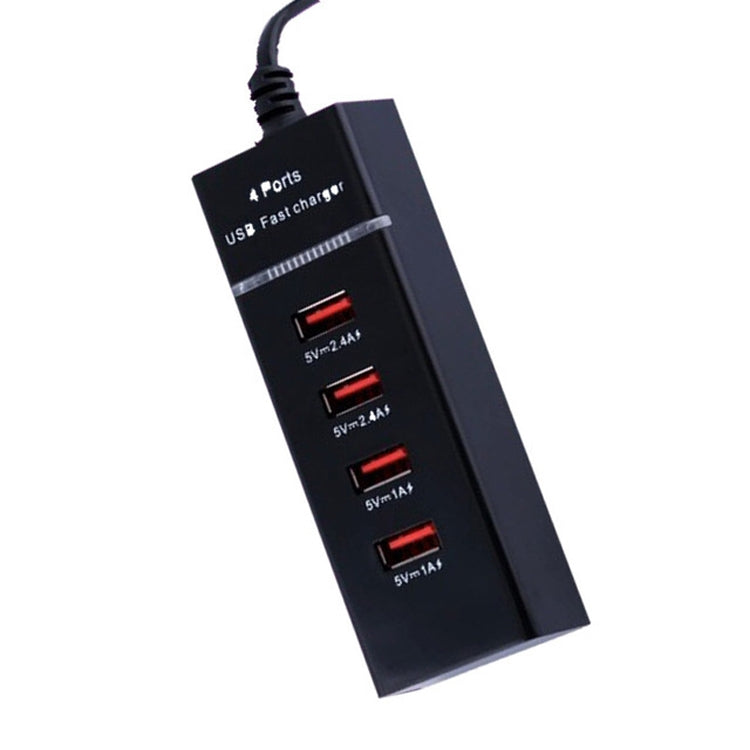 Adaptateur de chargeur 5 V 4,1 A 4 ports USB avec câble de prise Longueur du câble : 1,5 m Prise britannique