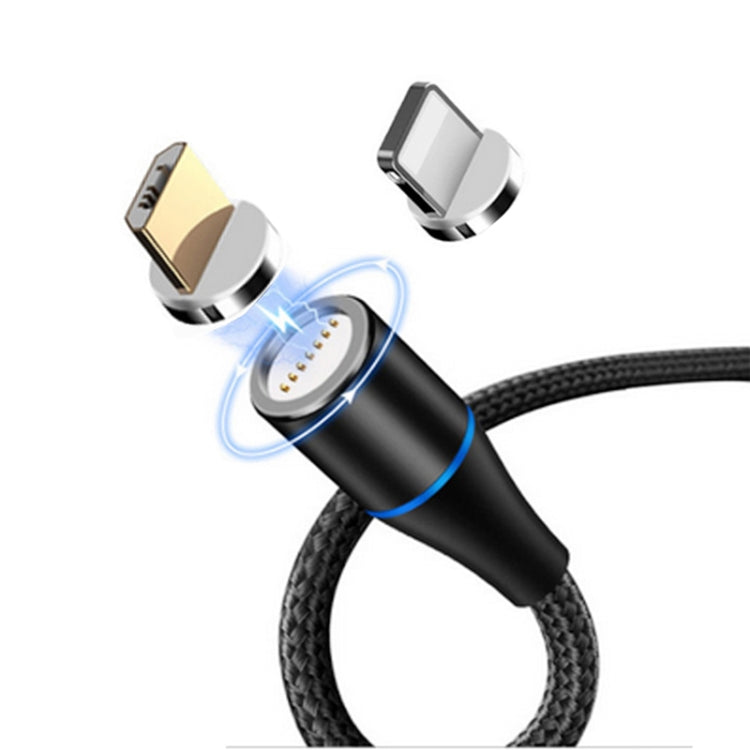 2 in 1 3A USB to 8 Pin + Micro USB Fast Charge + 480Mbps Data Transmission Mobile Phone Magnetic Suction Fast Charge Data Cable Cable Length: 1m ((Silver)