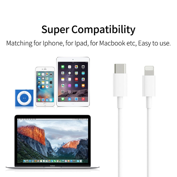 XJ-58 PD 18W USB-C / Type-C TO 8 PIN Flash Charging Cable Cable length: 1m