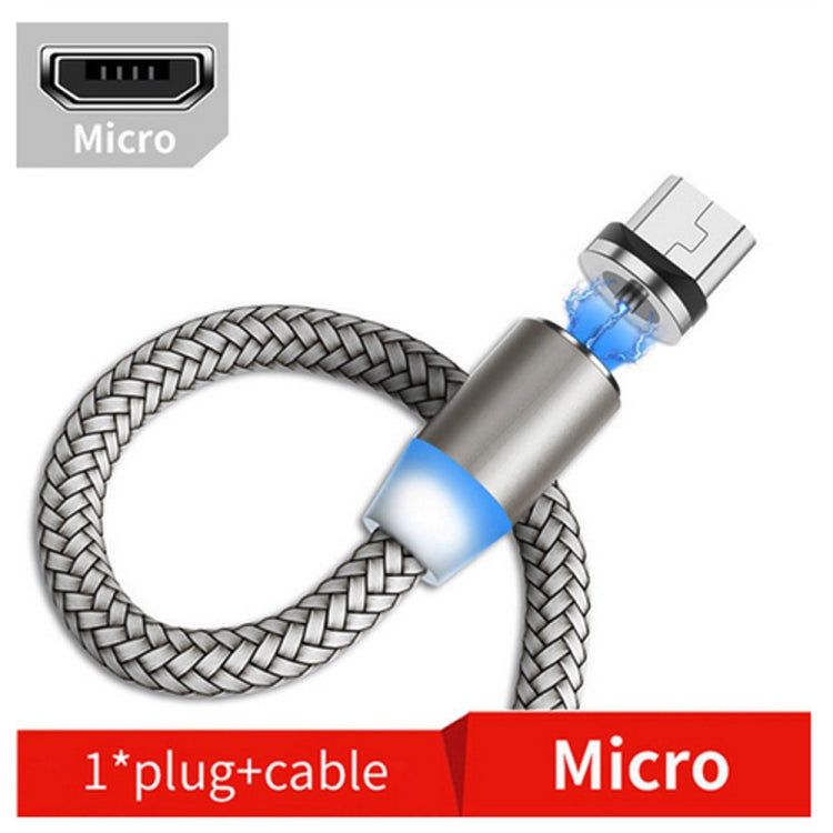 USB to Micro USB Magnetic Metal Connector Bi-Color Nylon Braided Magnetic Data Cable Cable Length: 1m (Gold)