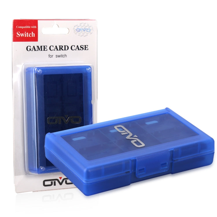 OIVO IV-SW029 24IN1 Memory Card Storage Card Storage Case Holder For Nintendo Switch (Blue)
