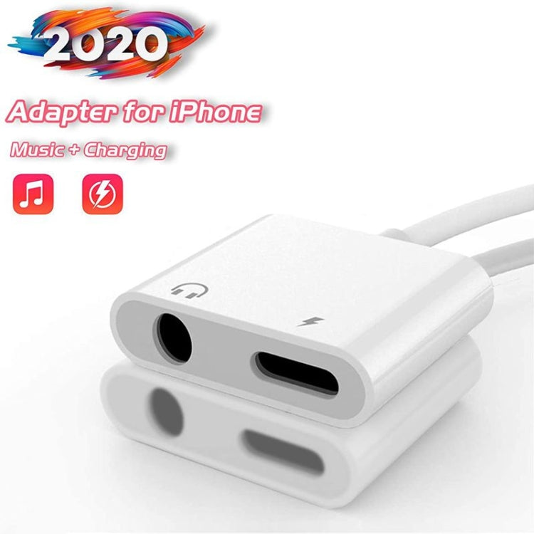 ZS-KL21804 2 in 1 8 Pin to 3.5mm Audio + 8 Pin Charging interface Headphone Adapter suitable for all IOS systems