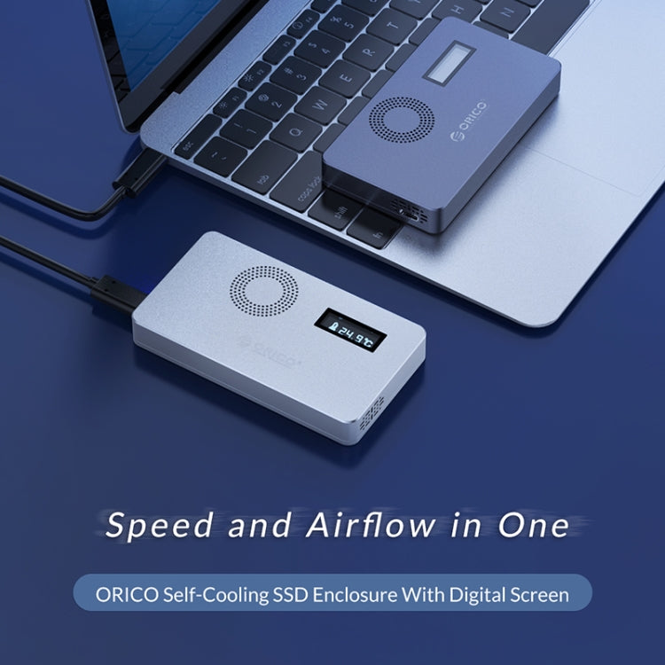 ORICO M2PX-C3 M. 2 + Ventilador + Display Caja de Disco Duro (Gris)